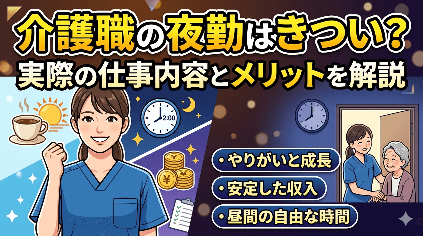 介護職の夜勤はきつい?実際の仕事内容とメリットを解説